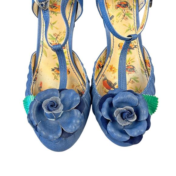 Anthropologie Miss L Fire Dusty Begonia T-Strap Heels 39 or 8.5 - Picture 2 of 6